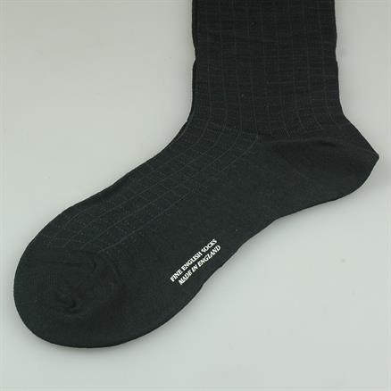 Pantherella Sock black check merino